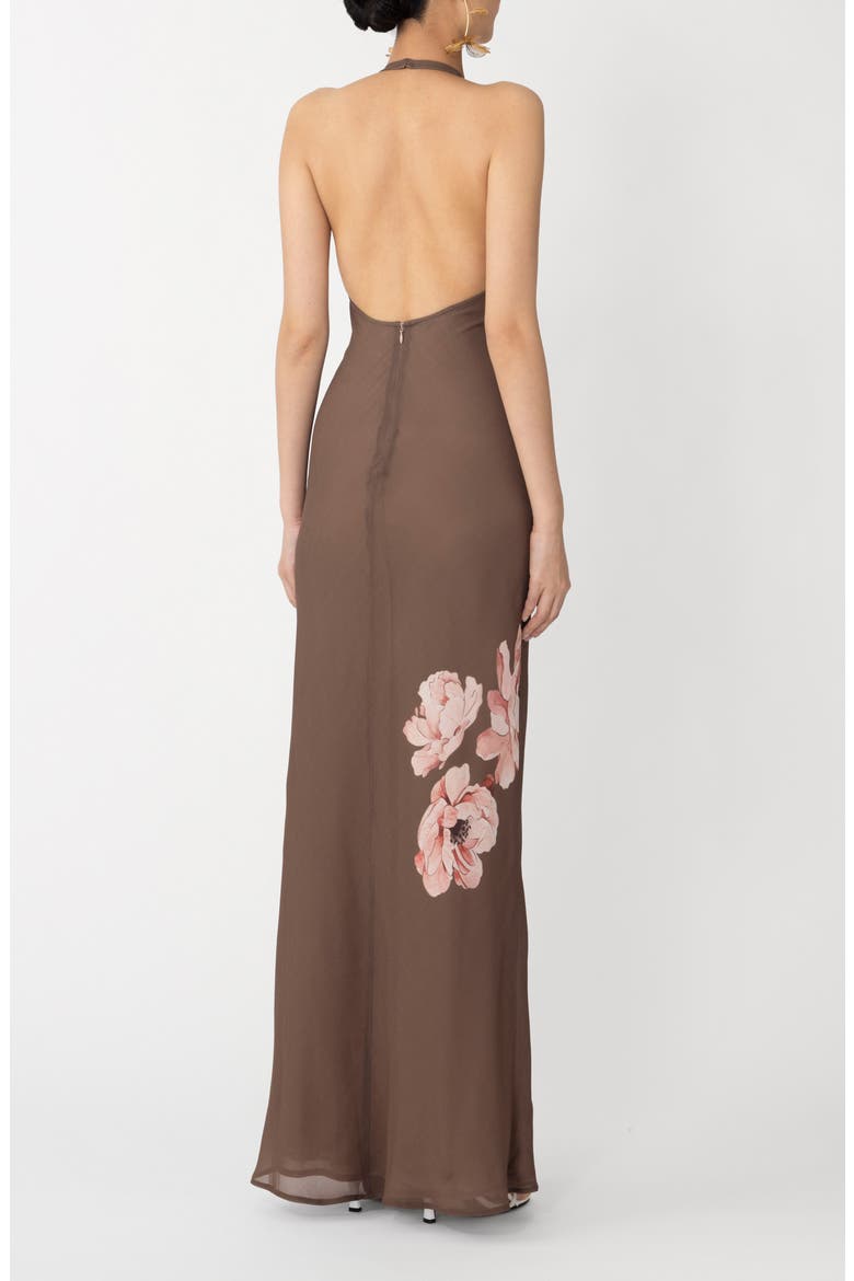 Gwyneth Floral Print Dress, Alternate, color, MOCHA MULTI