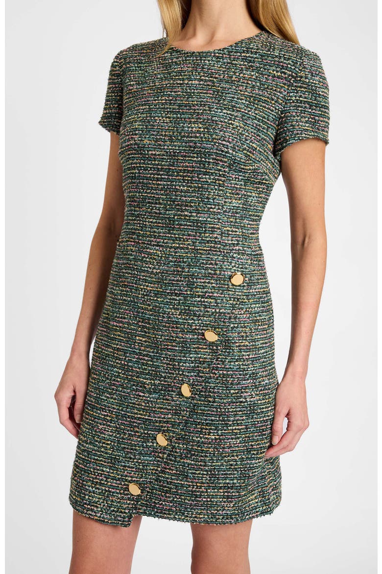 Loni A-Line Short Sleeve Dress, Alternate, color, Evergreen