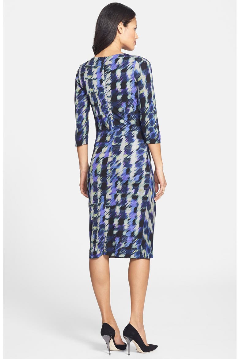 Side Pleat Print Jersey Dress, Alternate, color, PLUM FANTASY