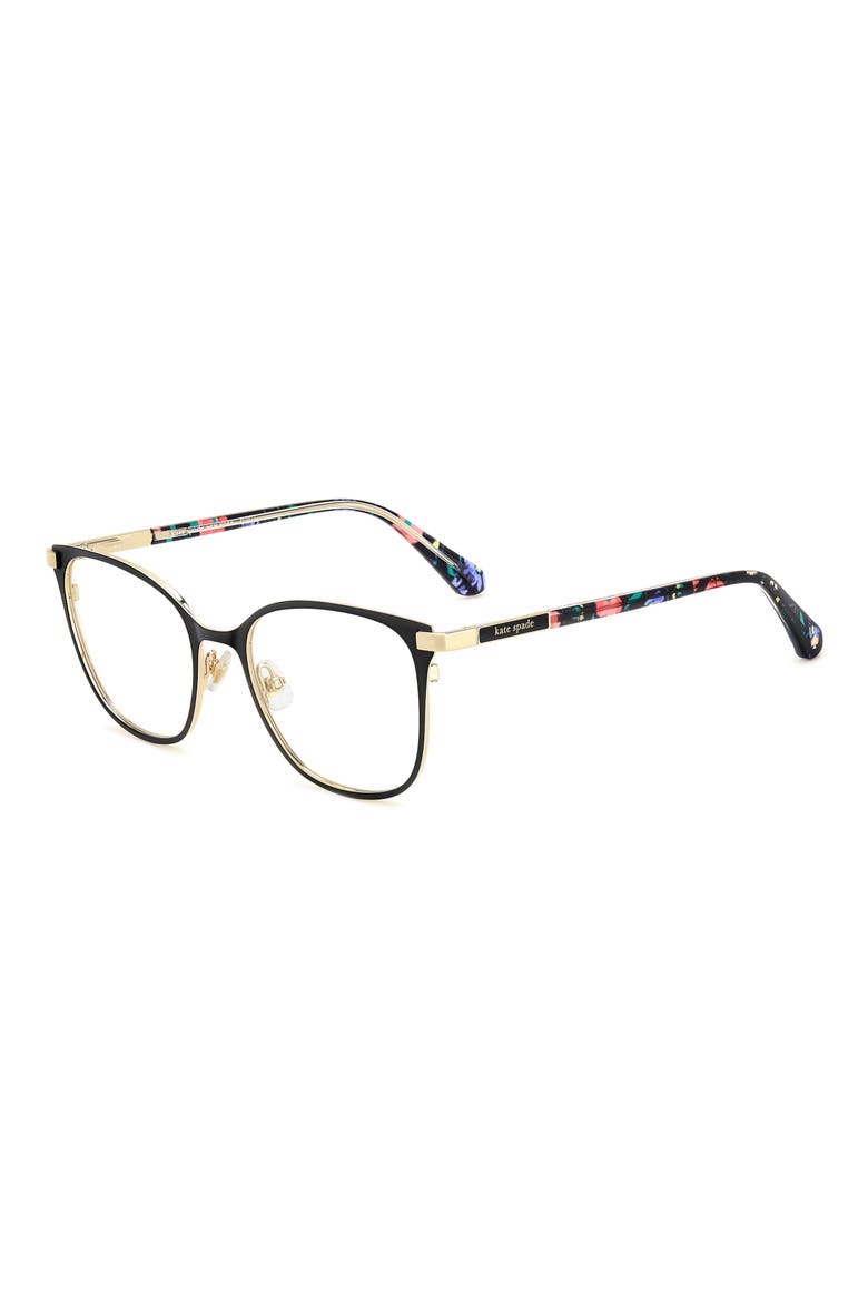 terriann 51mm square optical glasses, Alternate, color, BLACK