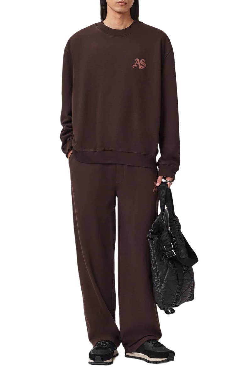 AllSaints Icon Embroidered Sweatpants, Alternate, color, Plum Brown