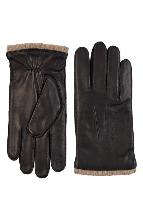 Touch Tech Cashmere Lined Leather Gloves
