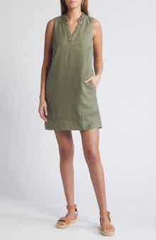 Two Palms Double Ruffle Linen Dress