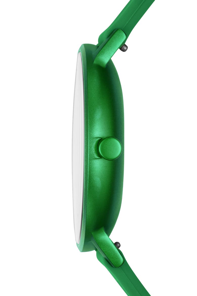 Aaren Kulør Rubber Strap Watch, 36mm, Alternate, color, GREEN