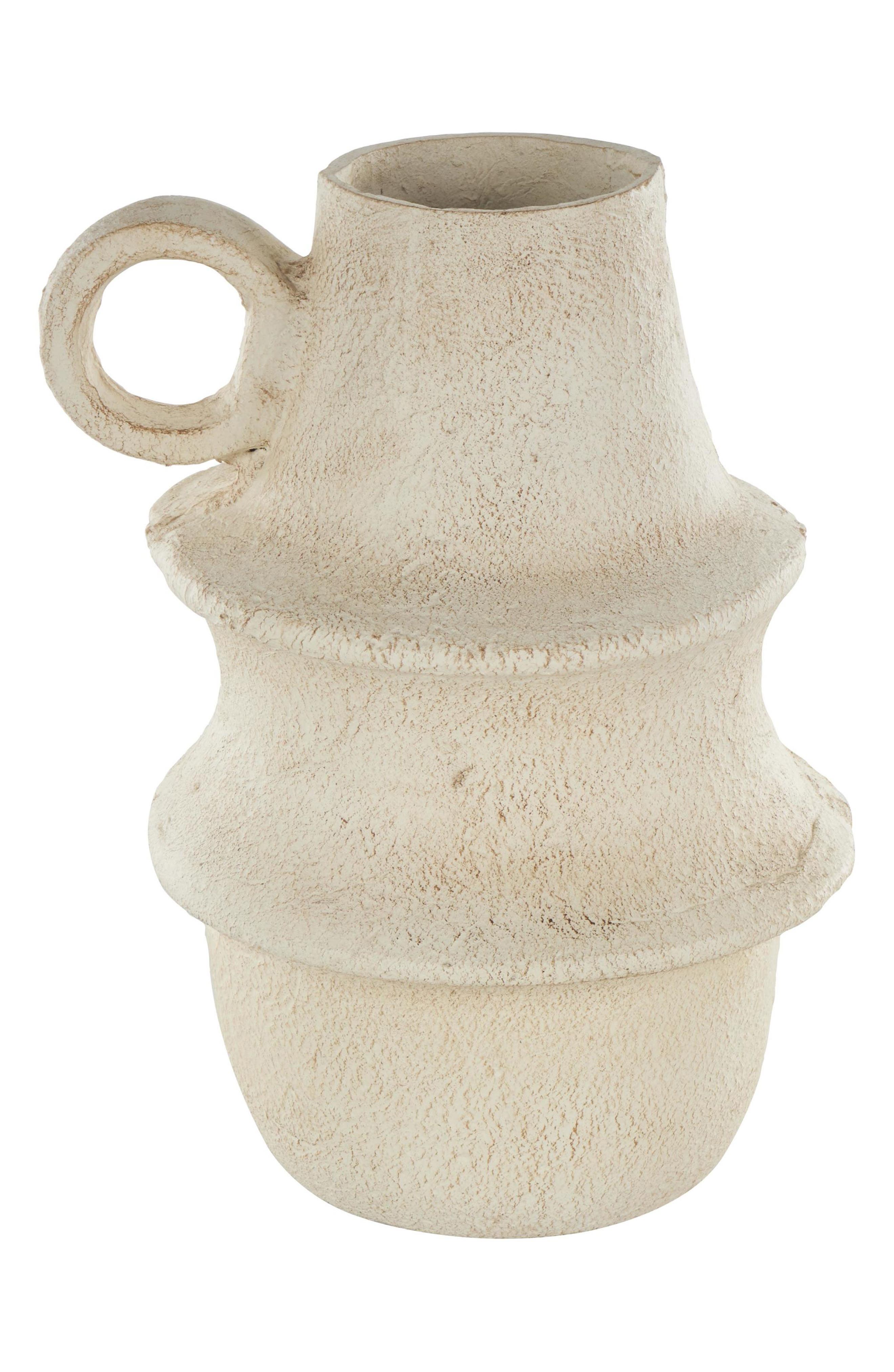 Papier-Mâché Cream Vase