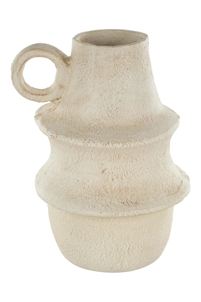 Papier-Mâché Cream Vase, Main, color, BEIGE