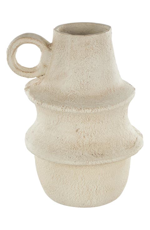 Papier-Mâché Cream Vase
