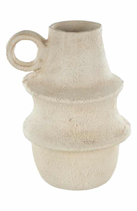 Papier-Mâché Cream Vase