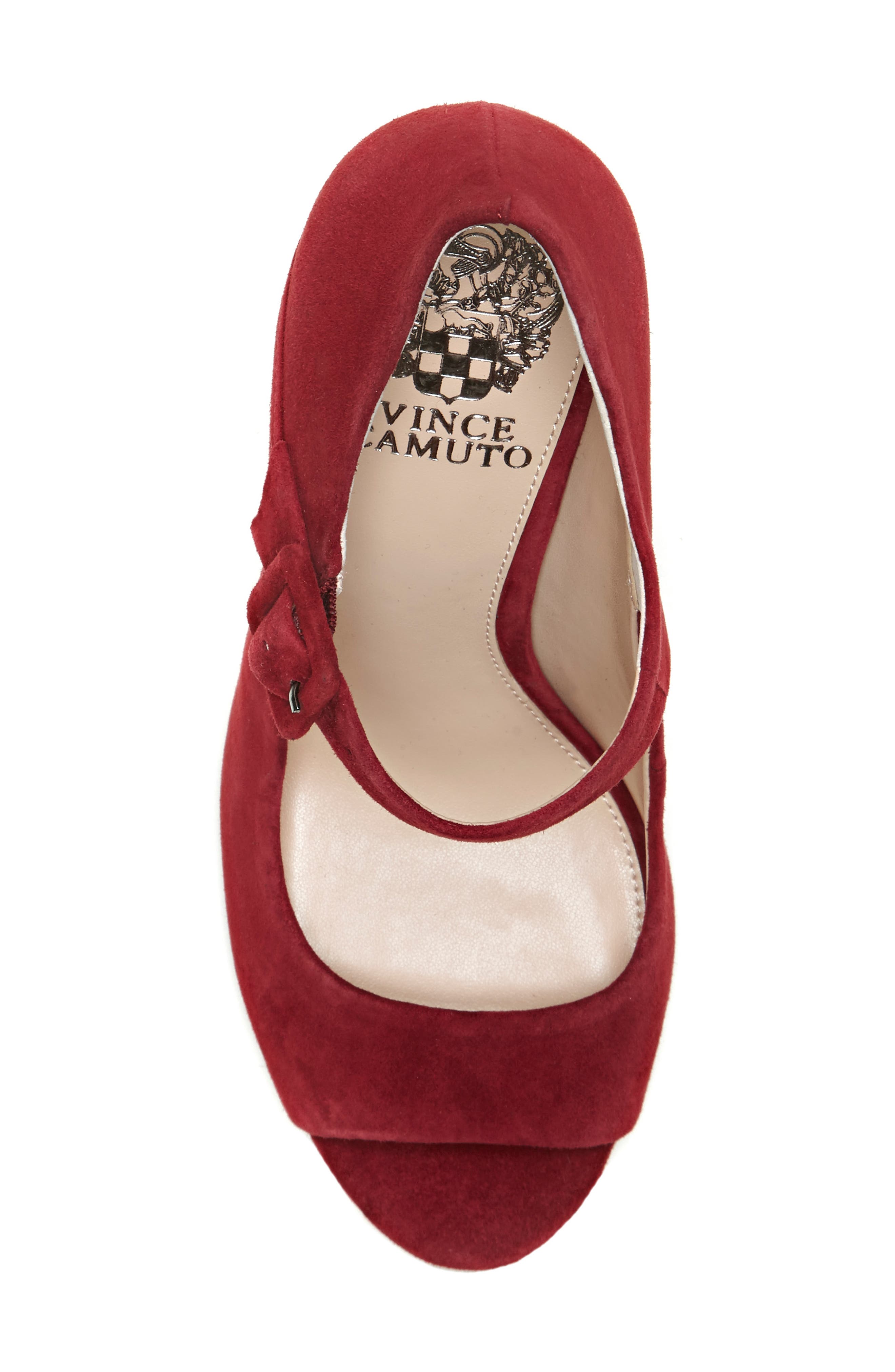 Vince Camuto Selmer Peep-Toe Pump, Alternate, color, Beaujolais Suede