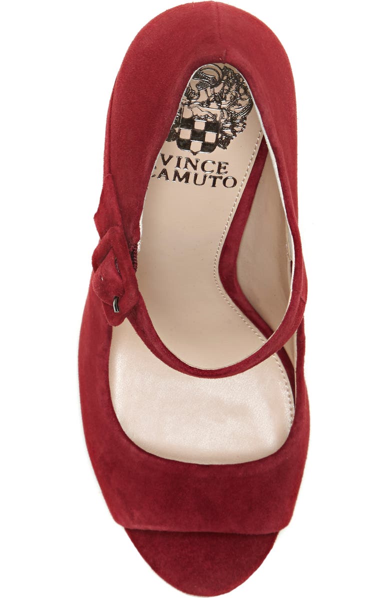 Vince Camuto Selmer Peep-Toe Pump, Alternate, color, Beaujolais Suede
