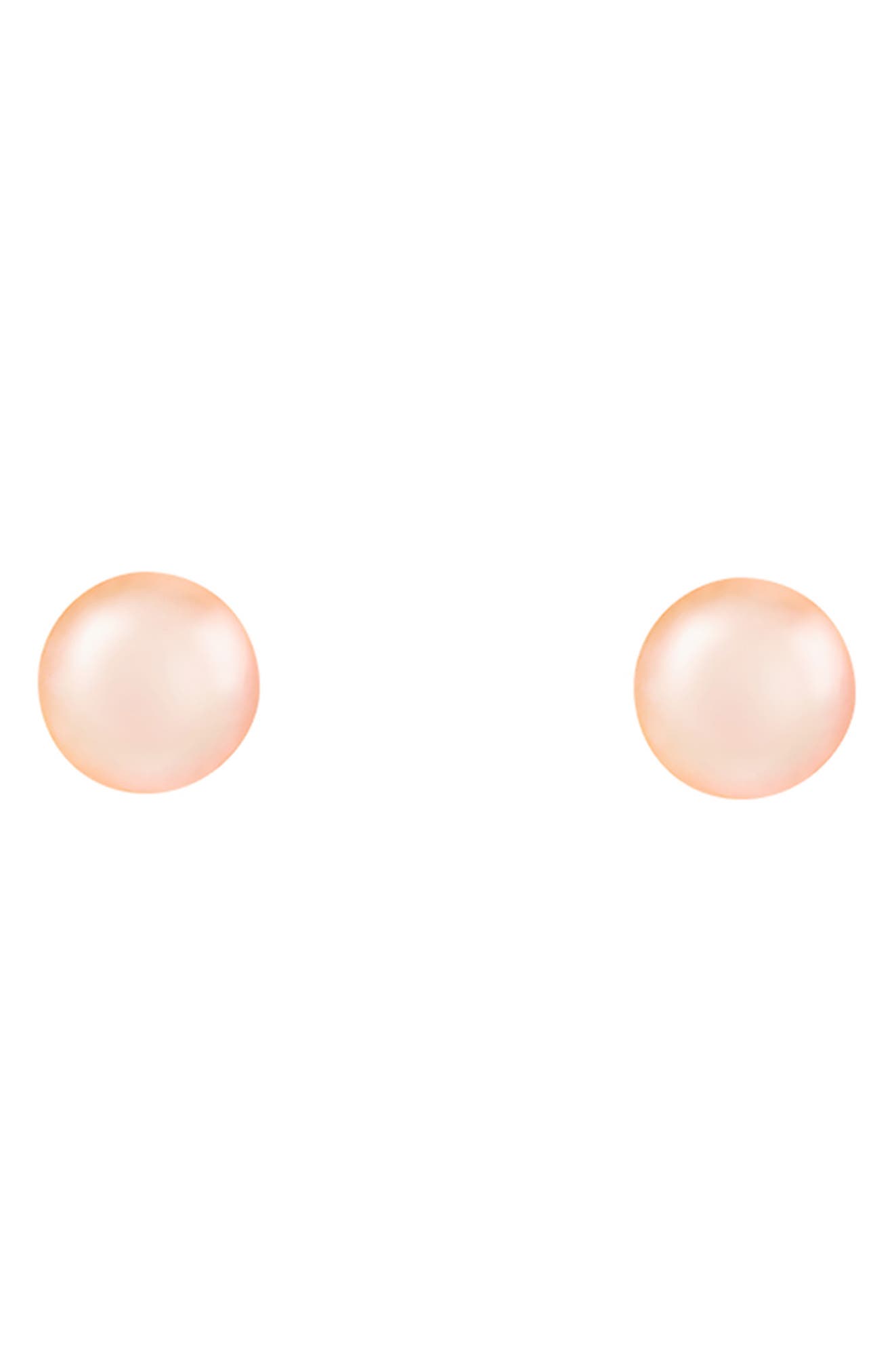 SPLENDID PEARLS 14K Yellow Gold 5-5.5mm Pink Cultured Freshwater Pearl Stud Earrings