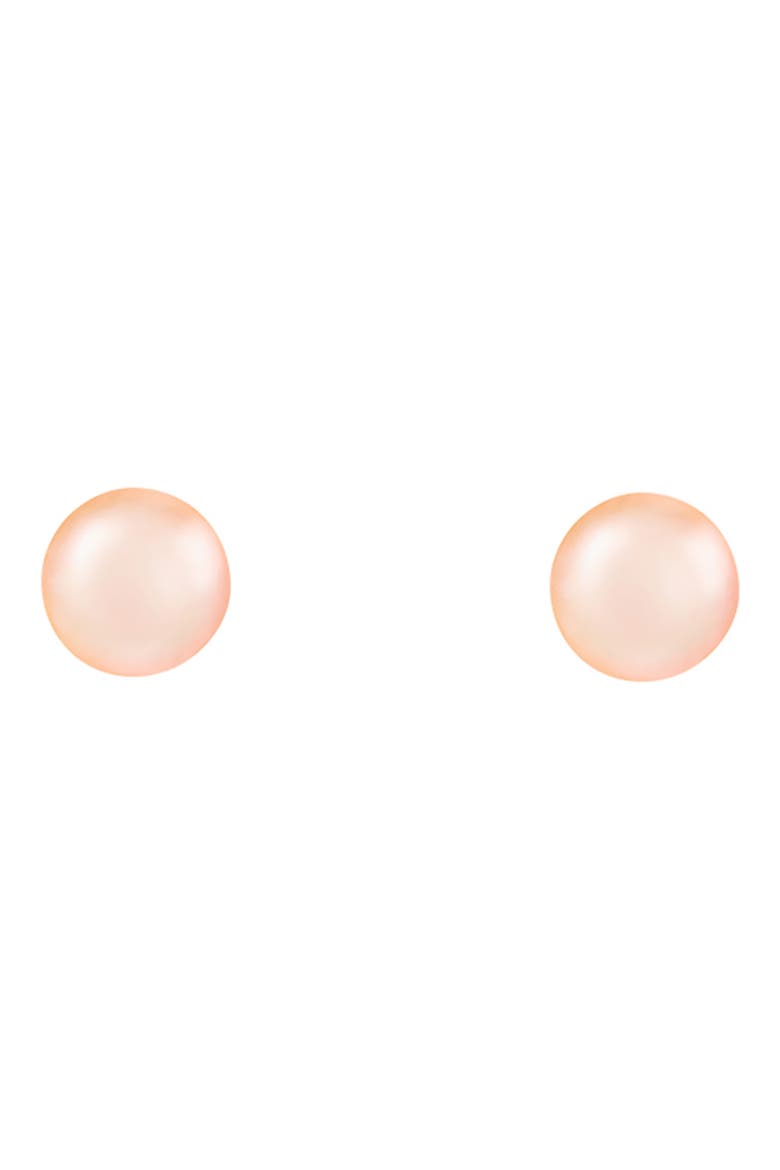 14K Yellow Gold 5-5.5mm Pink Cultured Freshwater Pearl Stud Earrings, Main, color, PINK