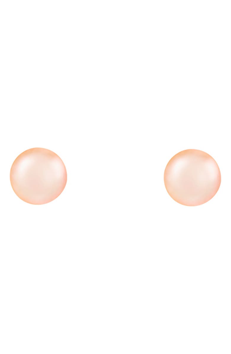 SPLENDID PEARLS 14K Yellow Gold 5-5.5mm Pink Cultured Freshwater Pearl Stud Earrings, Main, color, Pink