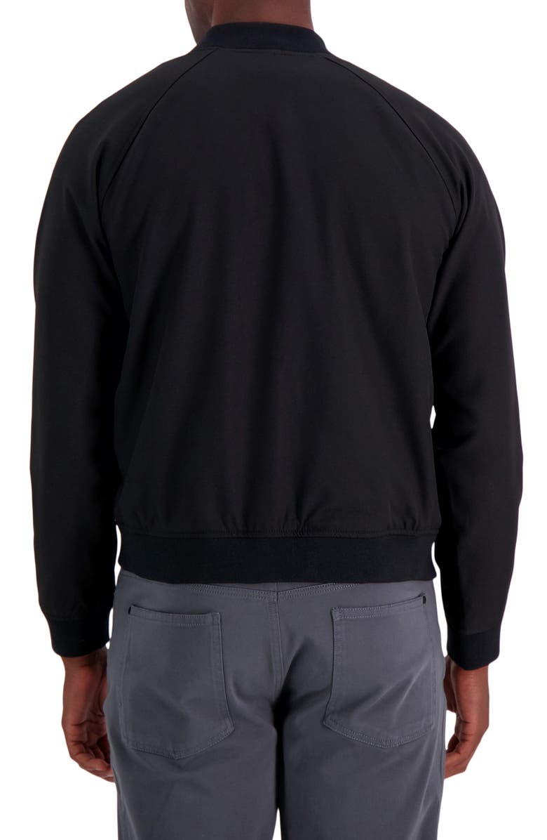 HAGGAR Stretch Gabardine Bomber Jacket, Alternate, color, Black