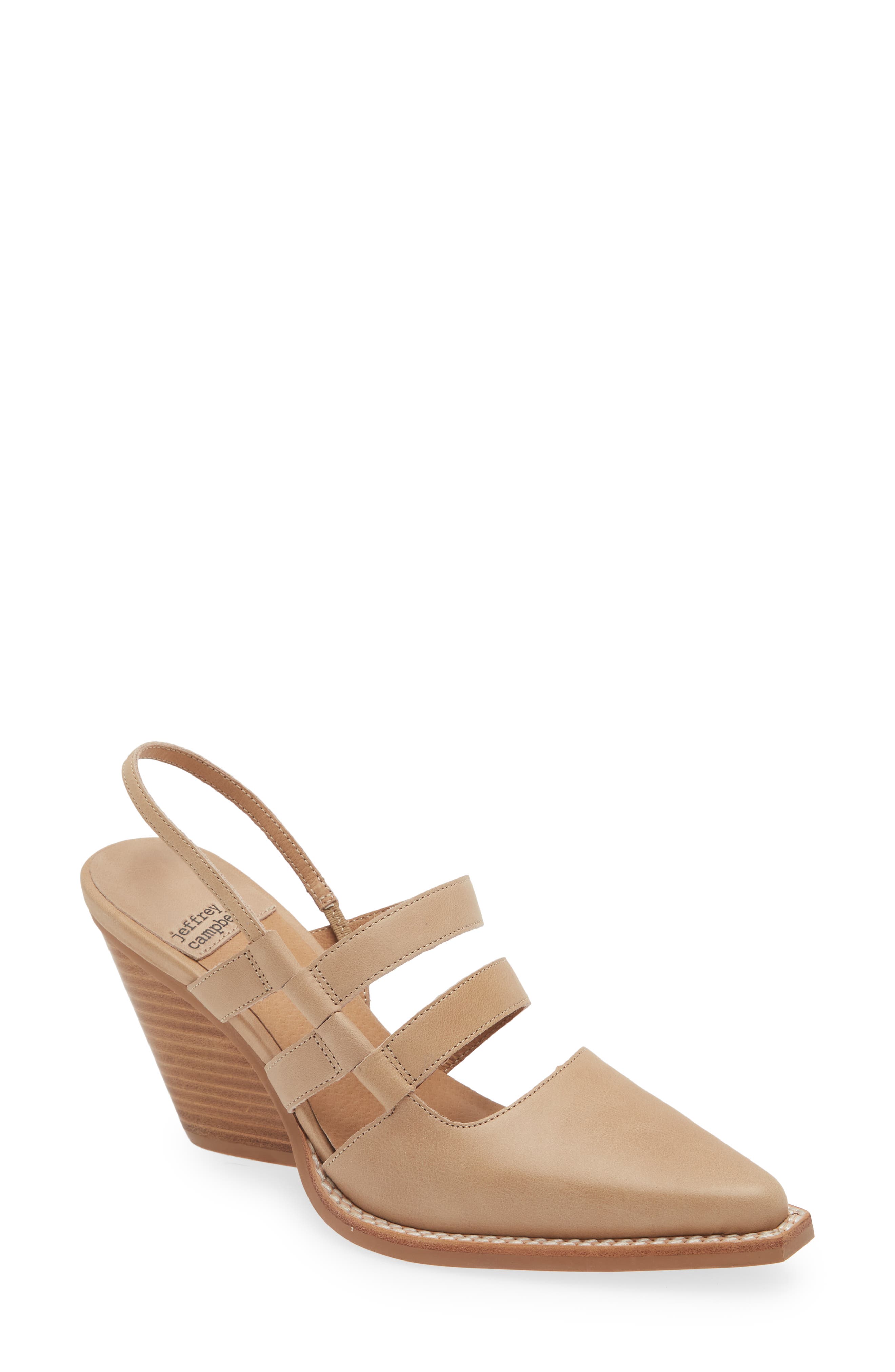 Caroline Pointed Toe Slingback Pump, Main, color, NATURAL