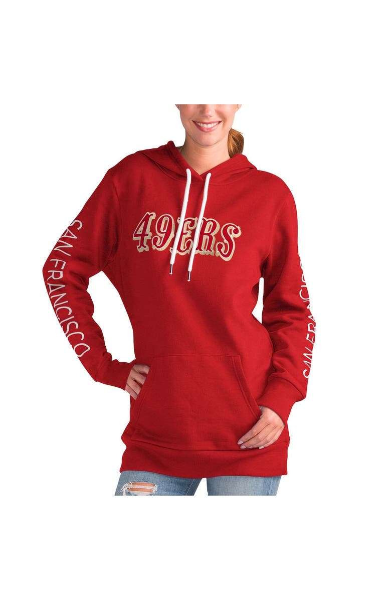 G-III 4HER BY CARL BANKS Women's G-III 4Her by Carl Banks Scarlet San Francisco 49ers Extra Inning Pullover Hoodie, Main, color, Scarlet