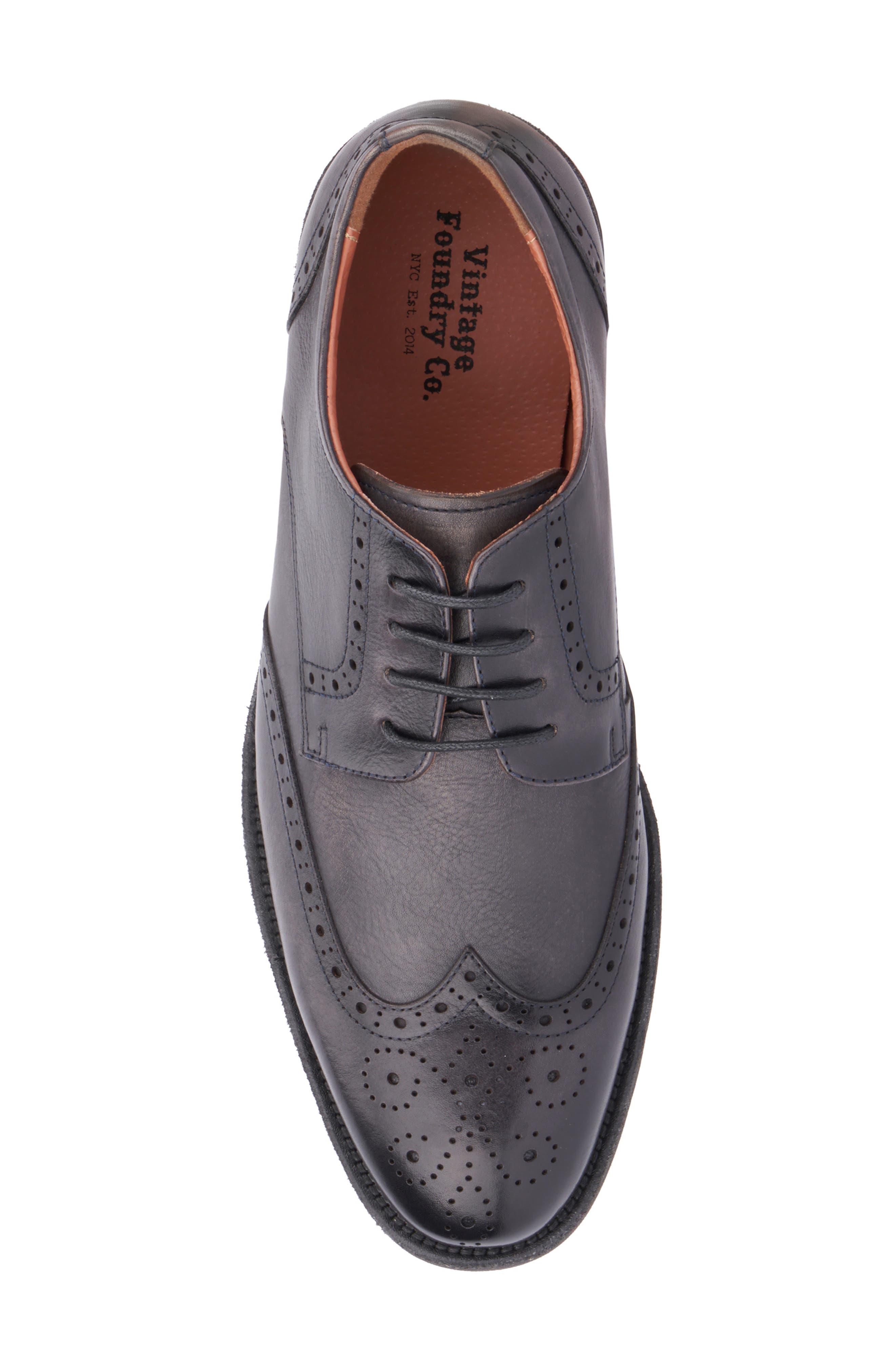 VINTAGE FOUNDRY Irwin Wingtip Derby, Alternate, color, Dark Grey