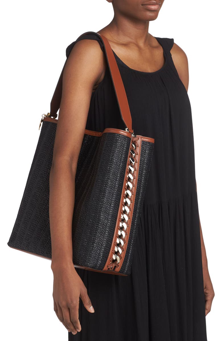 Stella McCartney Frayme Woven Faux Leather Tote, Alternate, color,