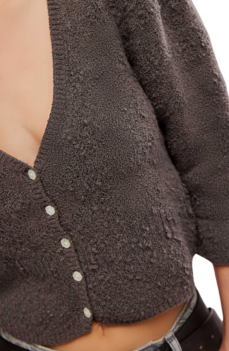 Free People Crop Bouclé Cardigan, Alternate, color, 