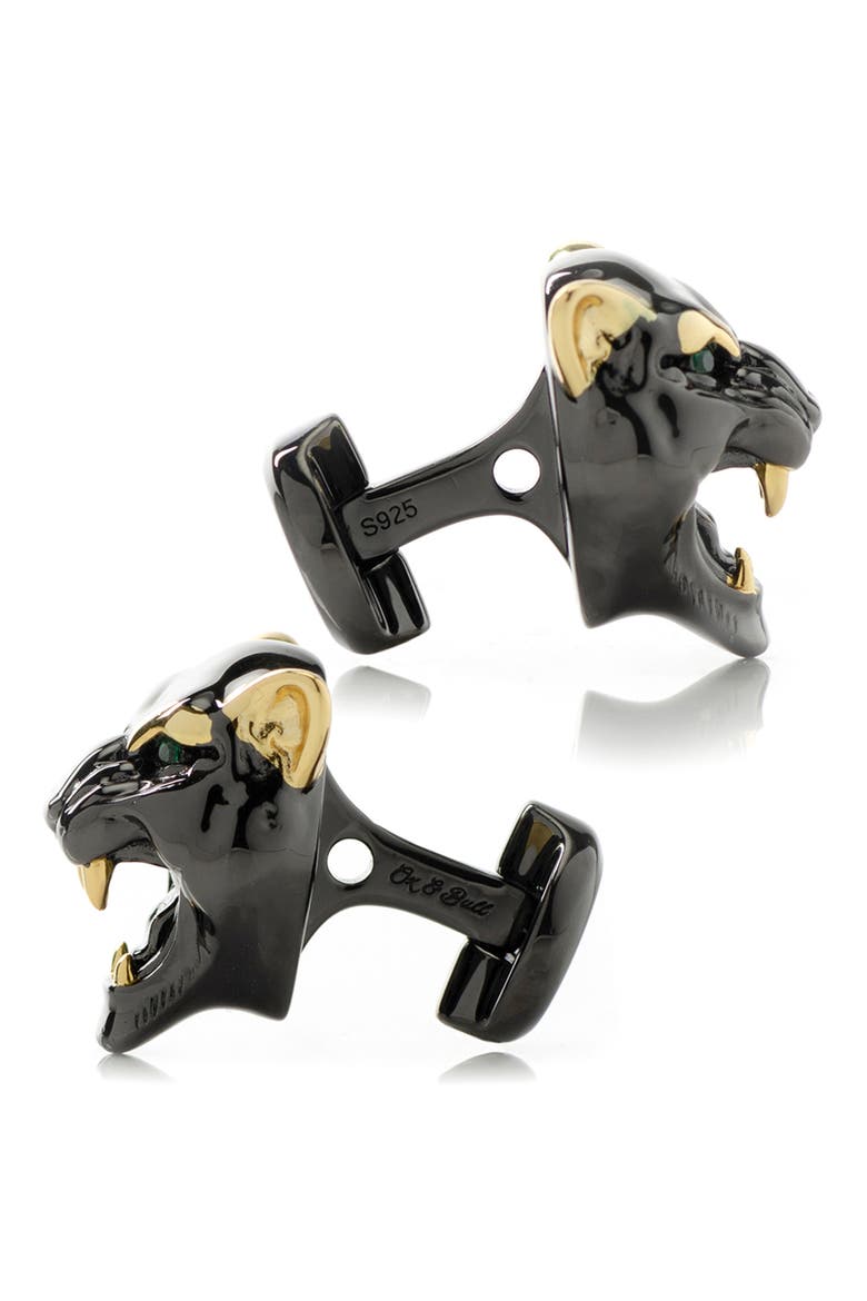 Black Panther Cuff Links, Alternate, color, BLACK