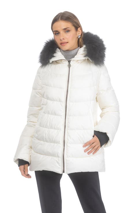 Apres-Ski Mid Jacket With Detachable Genuine Shearling Hood Trim