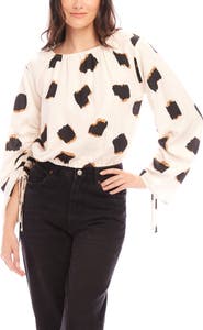 FIFTEEN TWENTY Serafina Dot Print Tie Sleeve Top