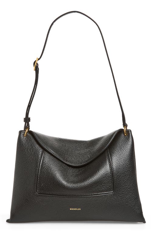 Wandler Penelope Slouch Leather Crossbody Bag in Black Crust at Nordstrom