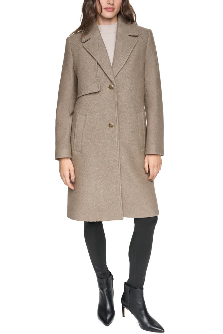 Besette Boiled Wool Blend Coat, Main, color, BRINDLE