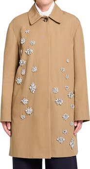 TWP Edinburgh Rhinestone Detail Cotton Coat