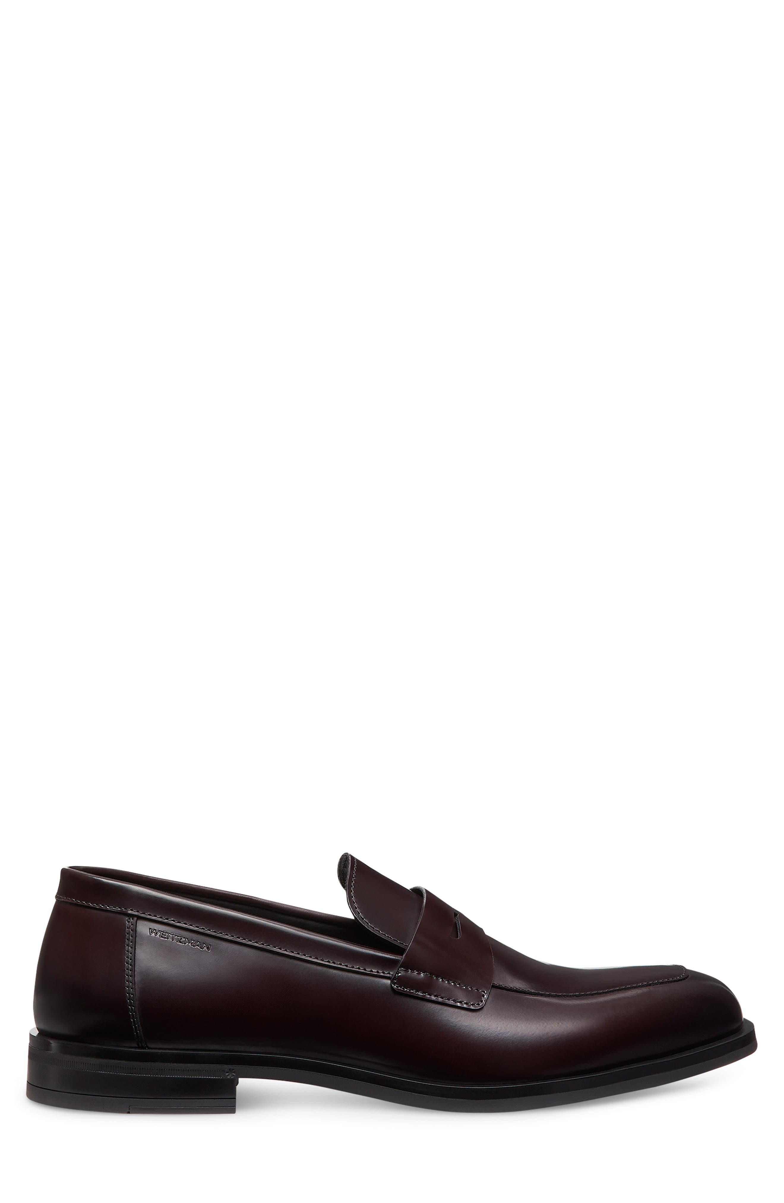 Stuart Weitzman Club Classic Penny Loafer, Alternate, color, Burgundy