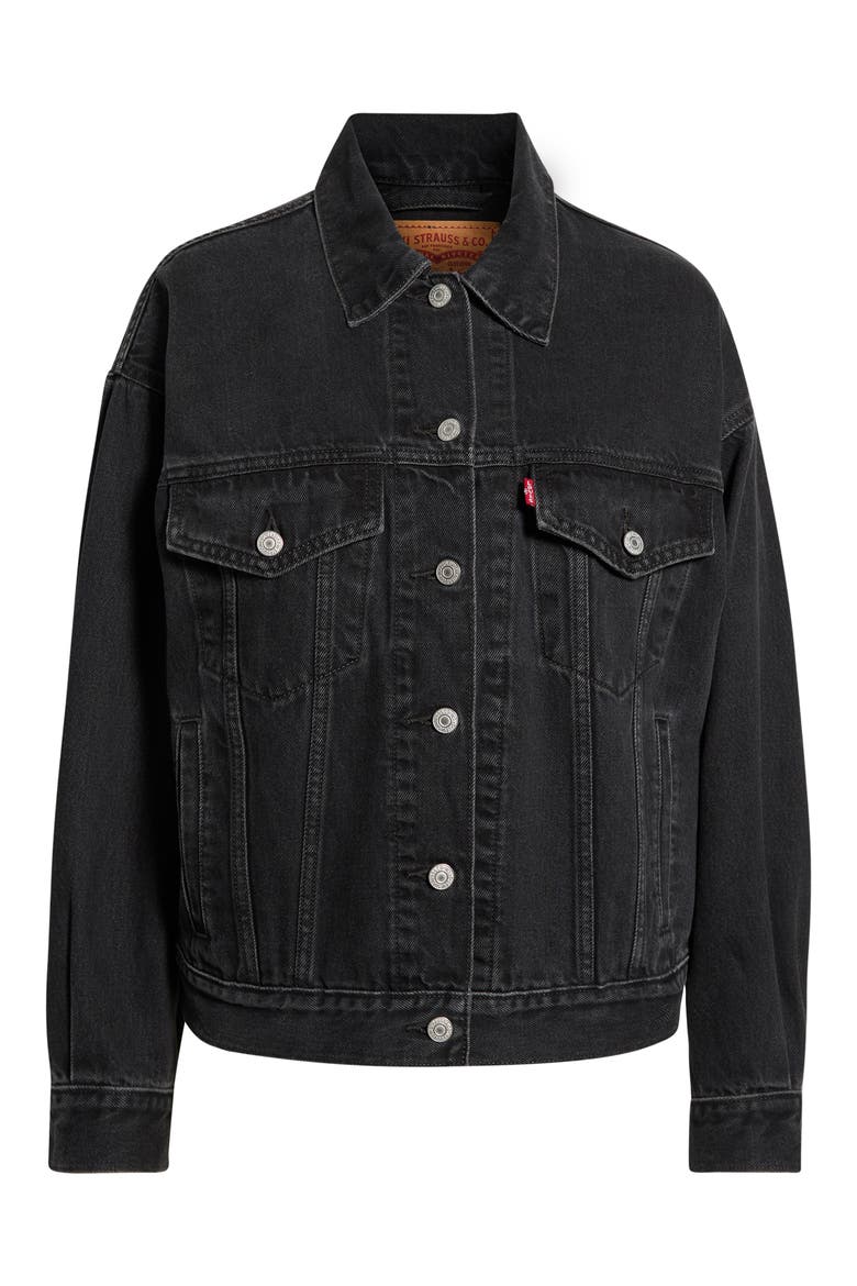 '90s Denim Trucker Jacket, Alternate, color, ROAD LESS TRAVELED