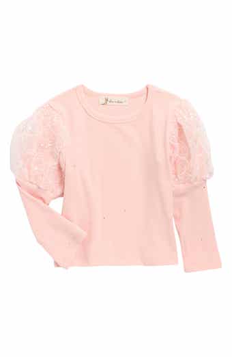 Doe A Dear Kids' Floral Sequin Puff Sleeve Top