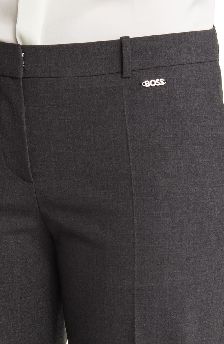 BOSS Tiluna Stretch Wool Slim Fit Trousers, Alternate, color, Charcoal