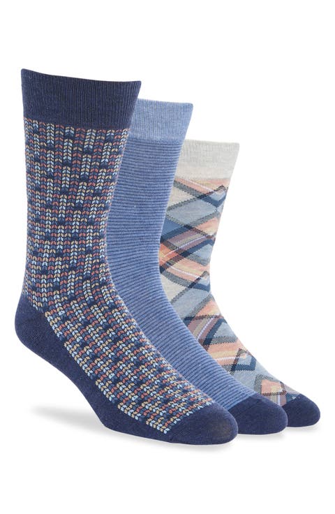 Smithson Plaid Assorted 3-Pack Crew Socks