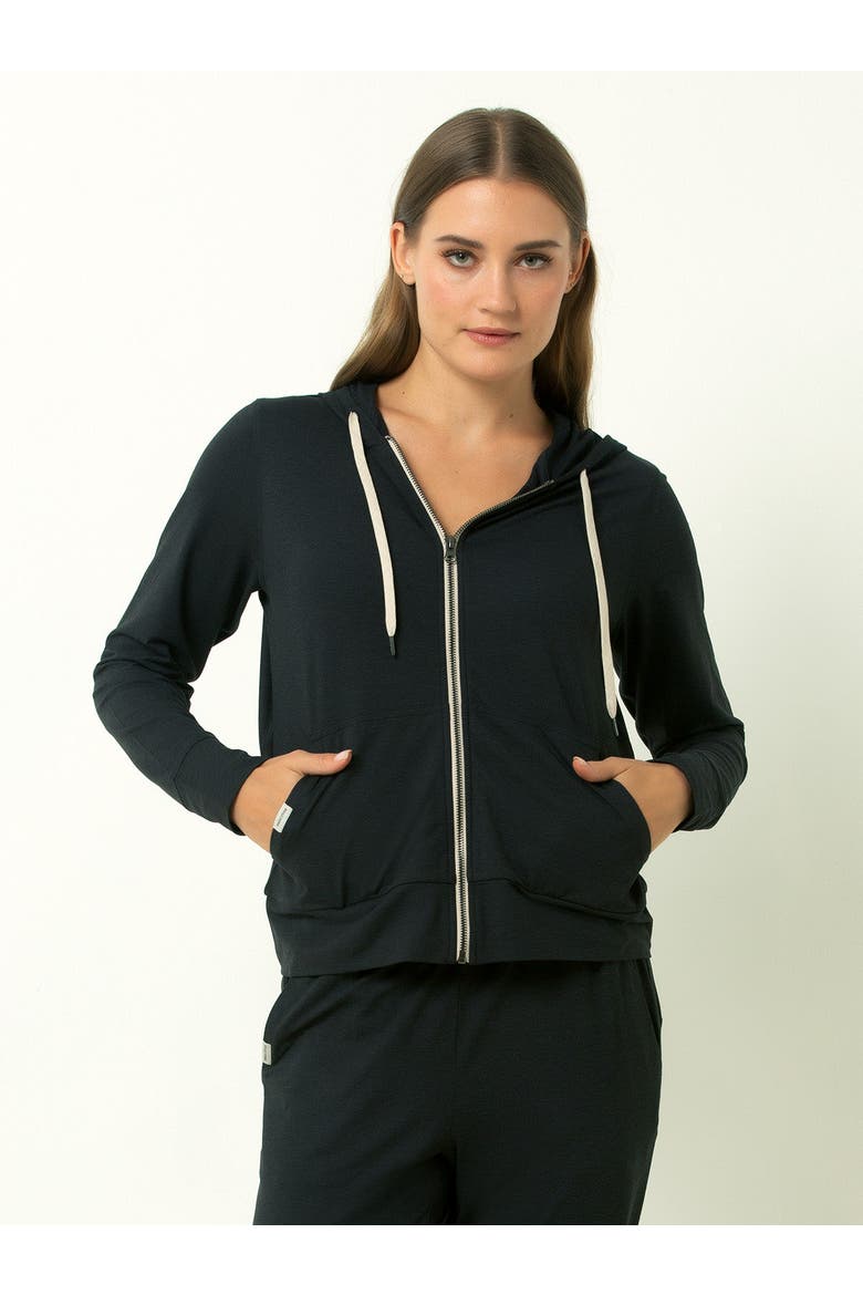 Lightweight Full-Zip Hoodie, Main, color, Heather Black
