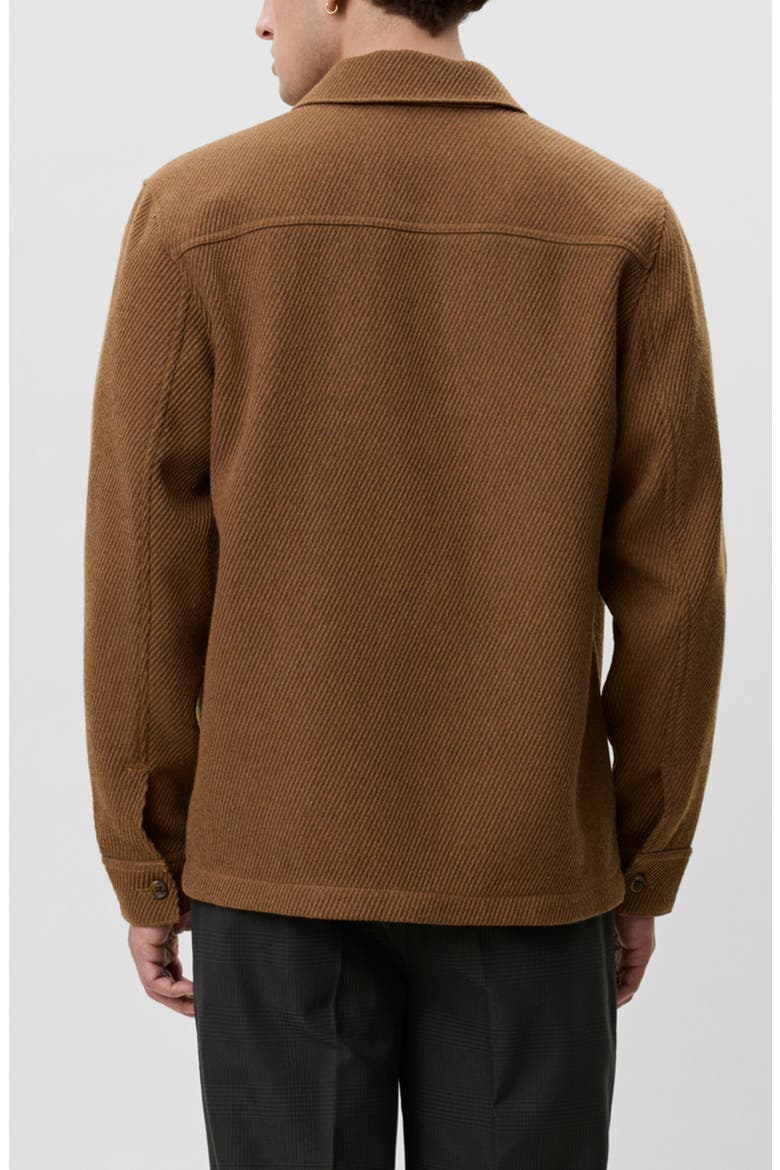 Twill Overshirt, Alternate, color, RUBBER BROWN