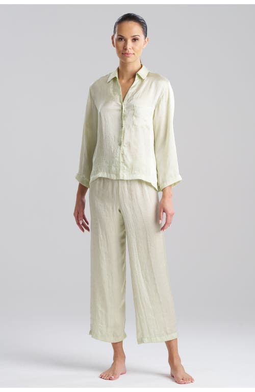 Natori Ashley Icon Notch Top And Pant Pj Set In Key Lime