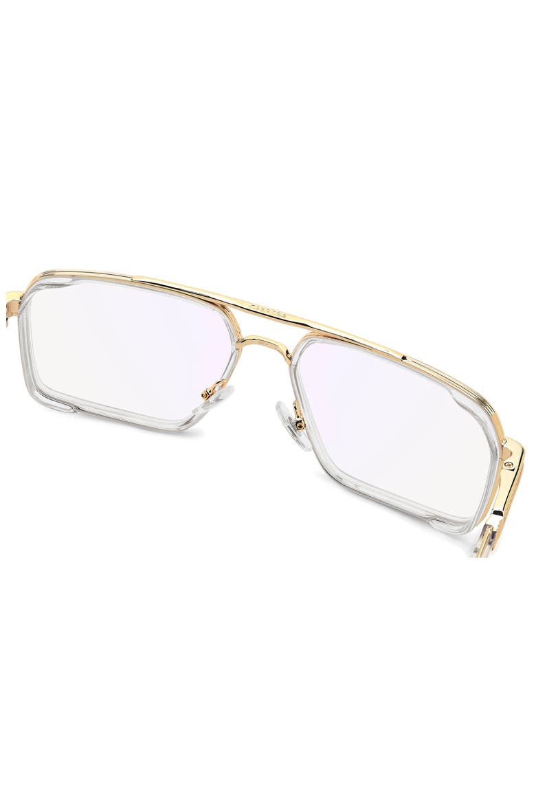 58mm Rectangular Optical Glasses, Alternate, color, CRYSTAL GOLD/ BLUE SP