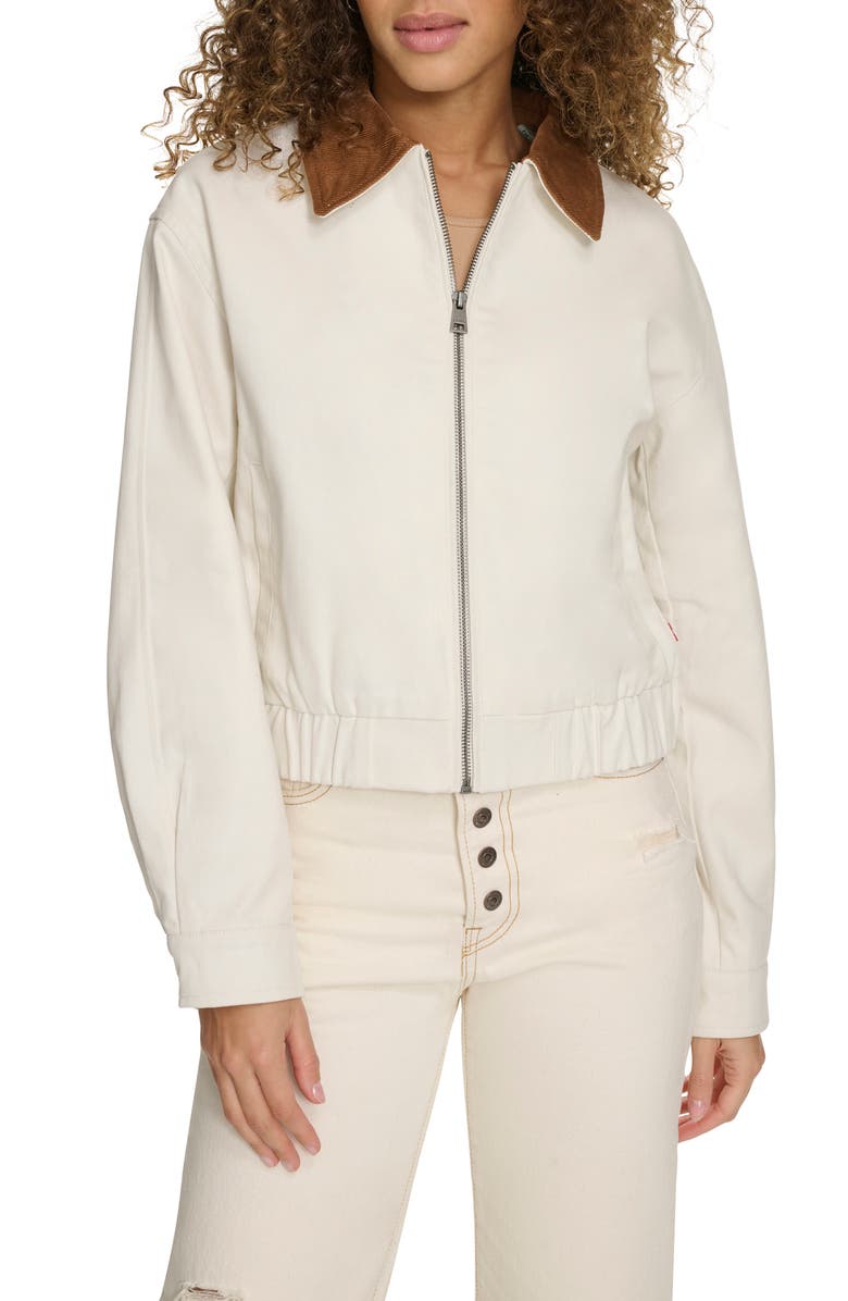Levi's<sup>®</sup> Cotton Bomber Jacket, Main, color, Egret