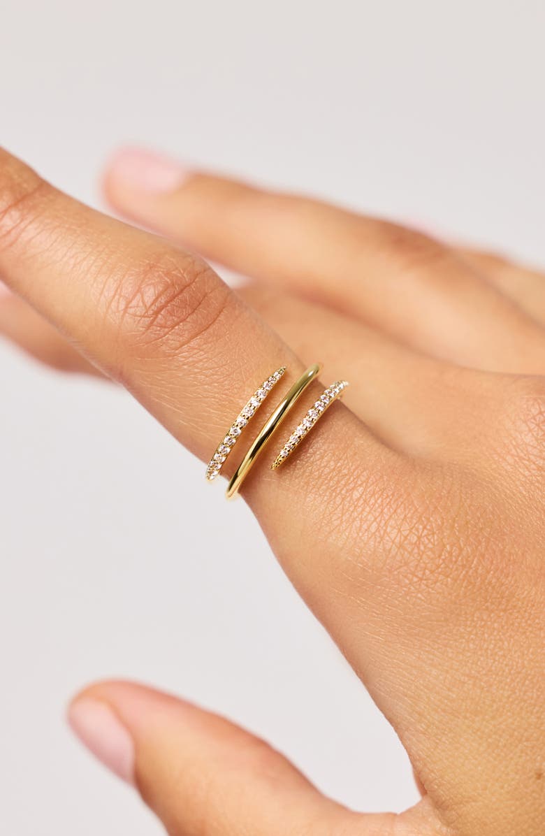 Ana Luisa Claw Ring - Oren Triple, Alternate, color, Gold