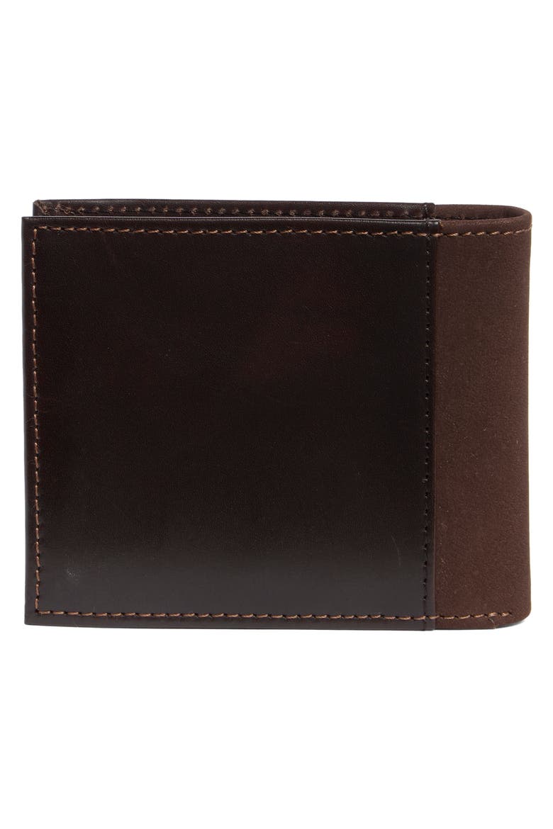 Charles Leather Passcase Bifold Wallet, Alternate, color, CHOCOLATE