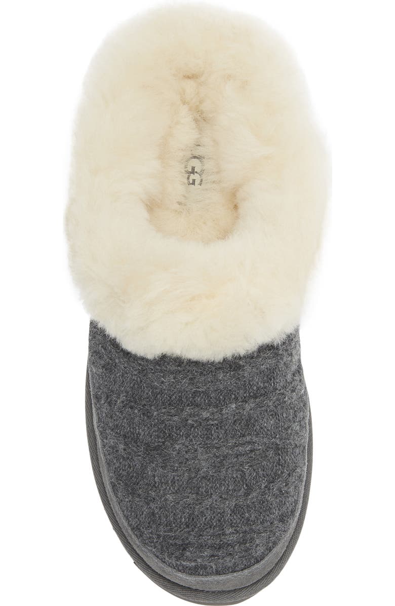 UGG<sup>®</sup> Cluggette Genuine Shearling Lined Indoor/Outdoor Slipper, Alternate, color, Moon Gray