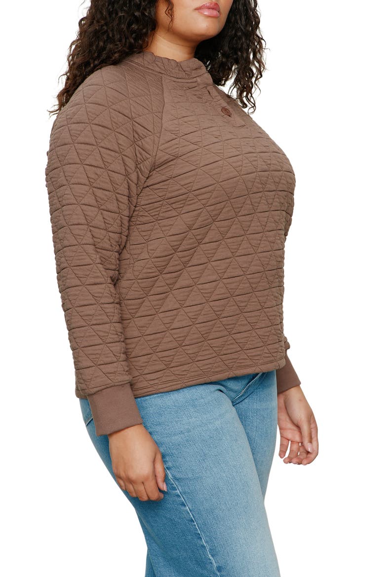 Quilted Popover Top, Alternate, color, MOREL BROWN