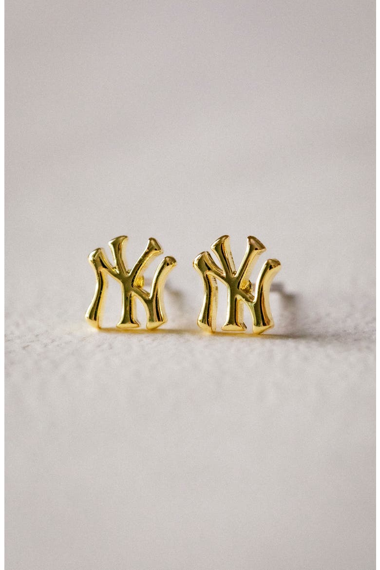 MLB New York Yankees Logo Stud Earrings, Main, color, GOLD