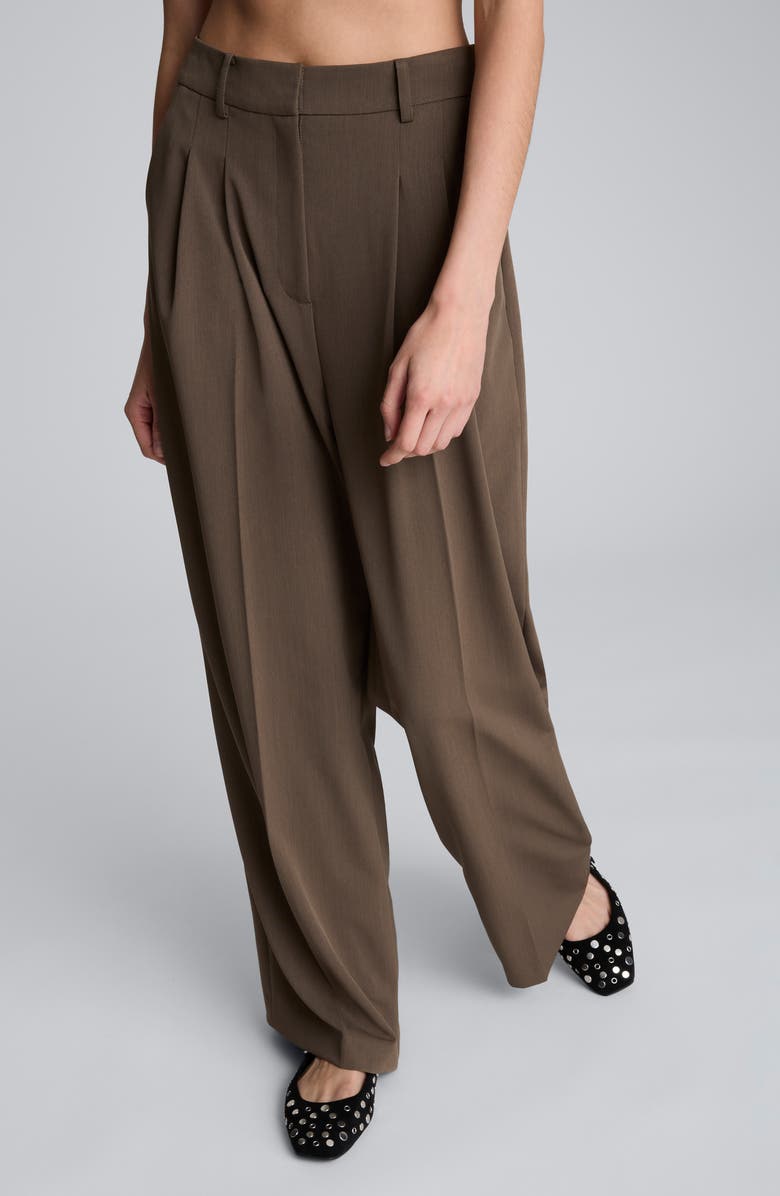 Kenneth Cole Double Pleat High Waist Wide Leg Pants, Alternate, color, Pewter Green