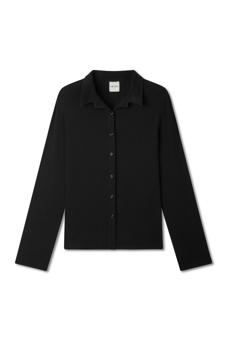 Eloise Pointelle Cardigan, Main, color, BLACK
