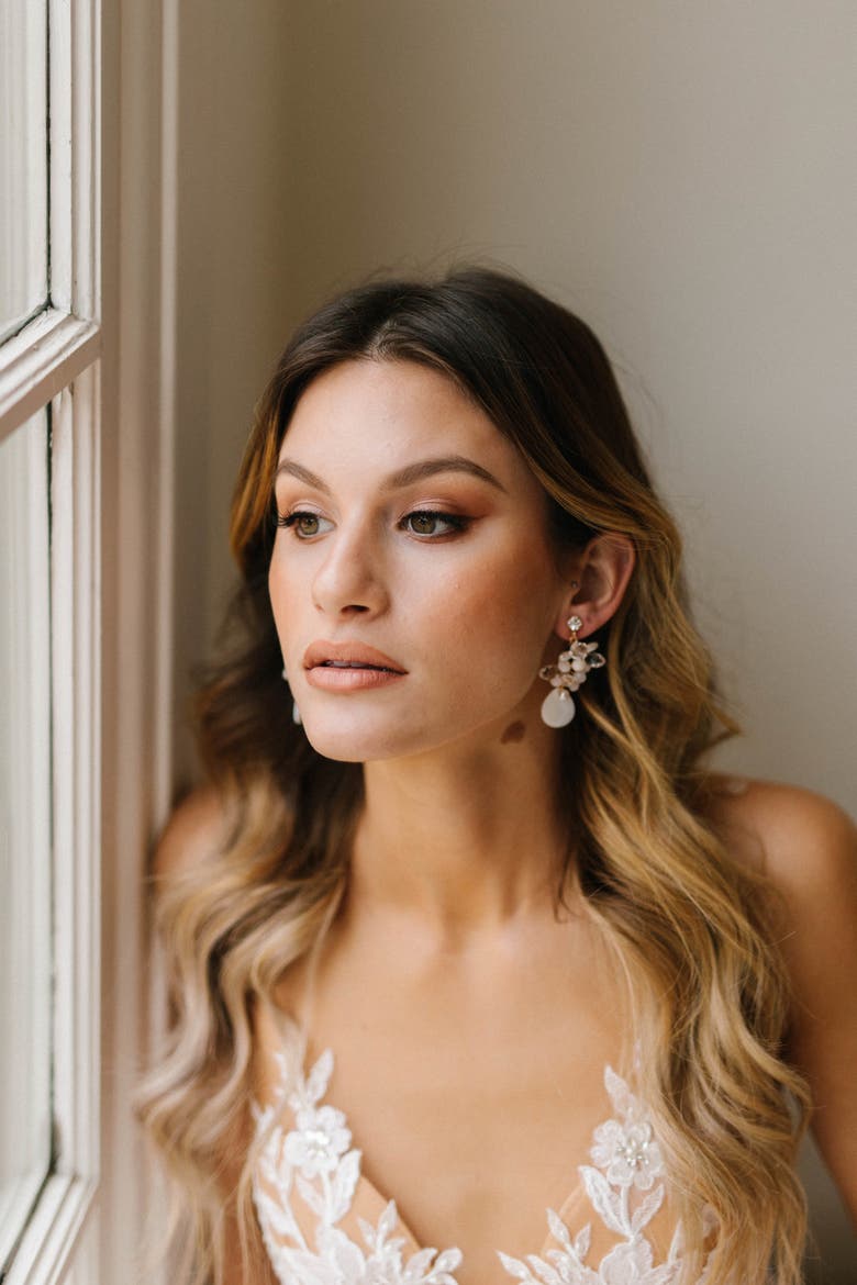 Mia Bridal Earrings, Alternate, color, Gold