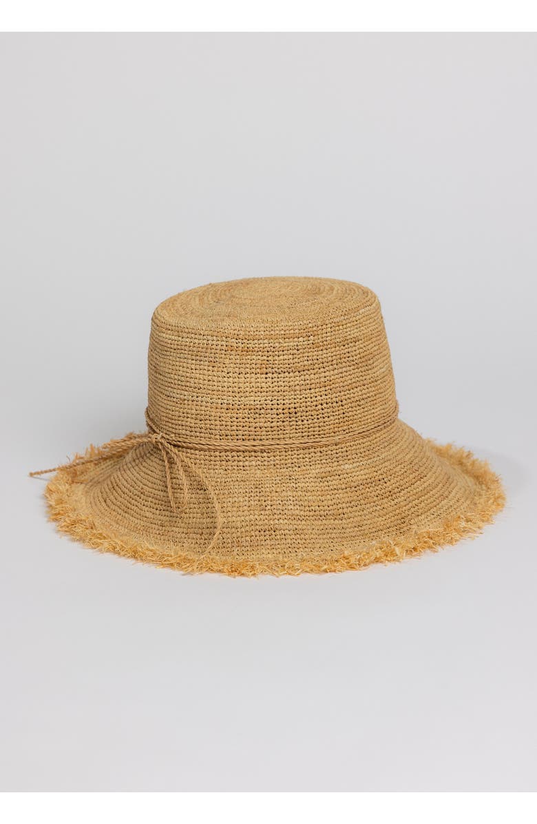 Hat Attack Packable Raffia Bucket Hat, Main, color, Natural