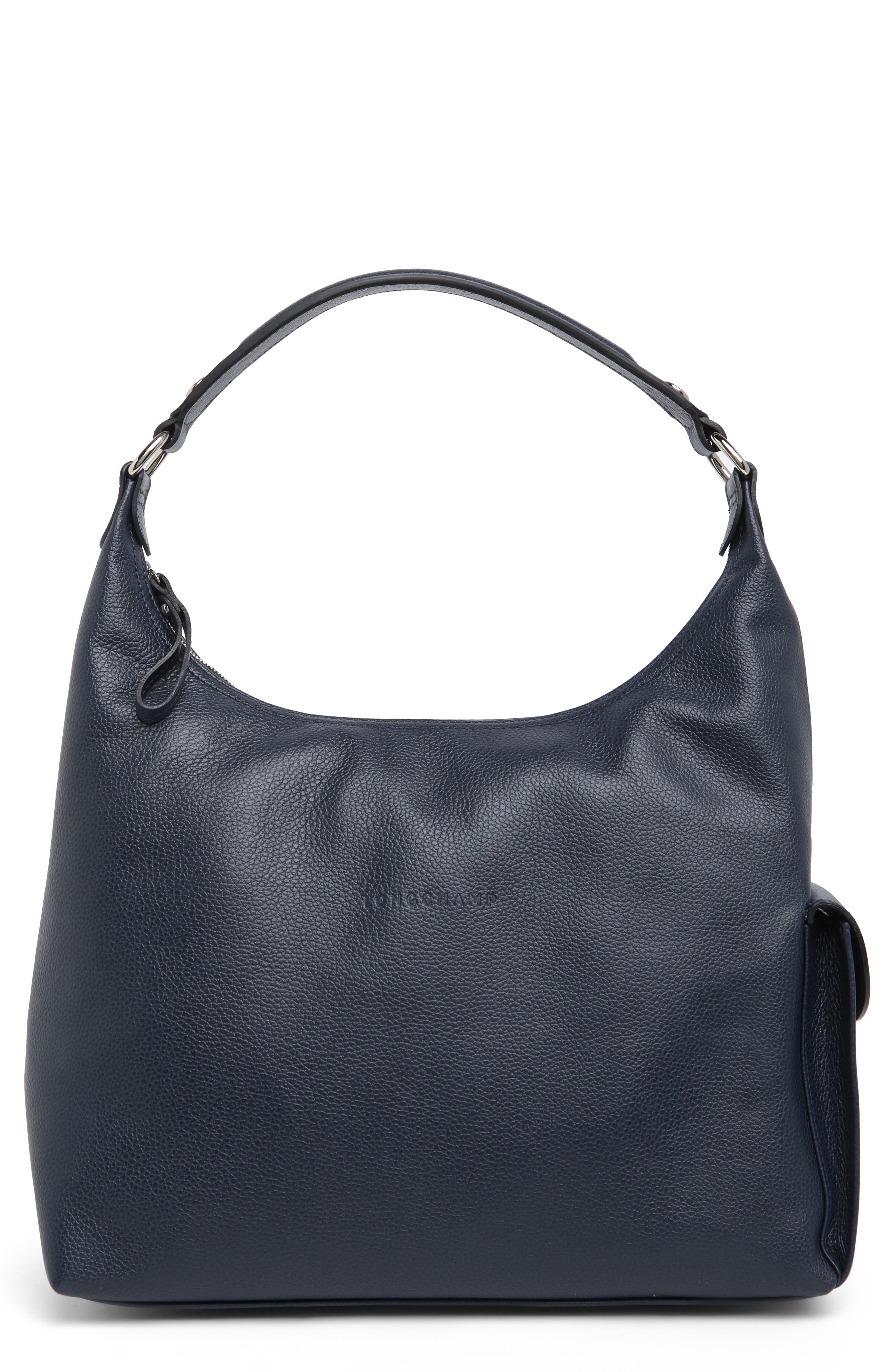Longchamp Leather Hobo Bag, Main, color, 