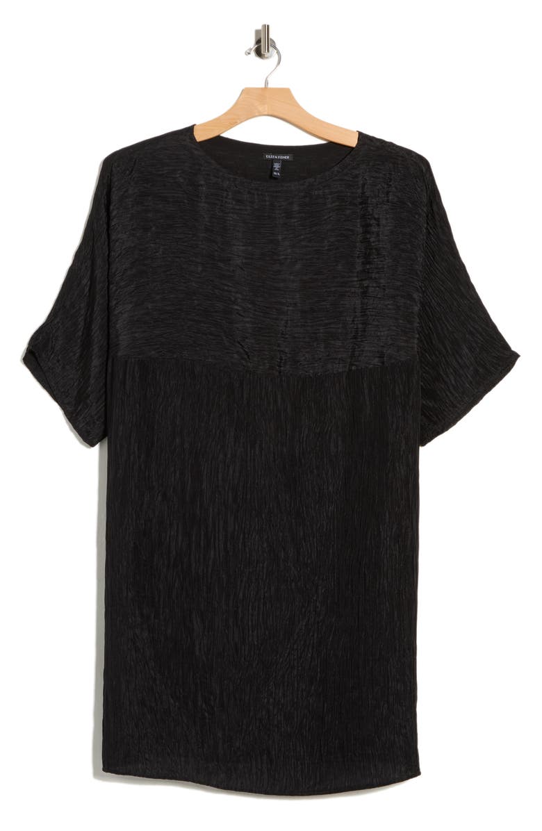 Eileen Fisher Side Slit Stretch Silk Tunic Top, Main, color, 